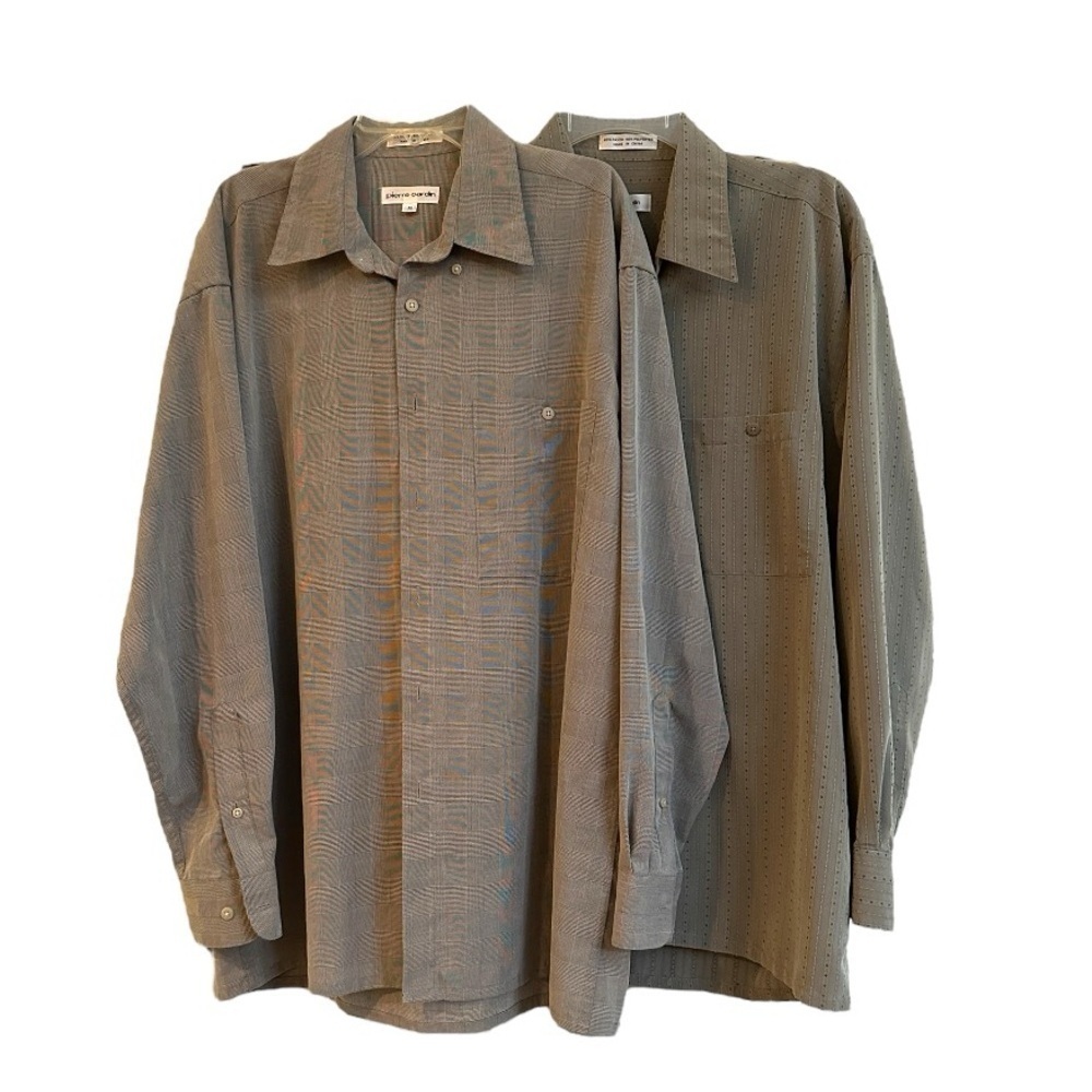 PIERRE CARDIN, MENS, LONG SLEEVE, CASUAL SHIRTS. SET/2. SIZE M